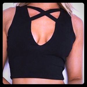 Super sexy bandage black crop top
